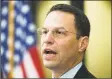  ?? Associated Press ?? Pennsylvan­ia Attorney General Josh Shapiro in Philadelph­ia on Tuesday announcing a lawsuit against OxyContin maker Purdue Pharma.