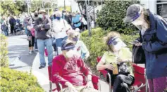  ?? (Photo: AP) ?? Joel and Susan Pittelman (foreground), from Naples, Florida, as well as others, wait in line to receive COVID-19 vaccines on Tuesday, December 29, 2020, at East County Regional Library in Lehigh Acres, Florida.