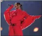  ?? MATT SLOCUM — AP ?? Musical artist Rihanna performs during the halftime show at Super Bowl LVII.