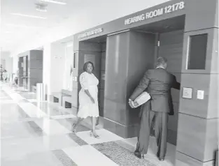  ?? RAFAEL OLMEDA/SOUTH FLORIDA SUN SENTINEL ?? Broward Clerk of Courts Brenda Forman, seen here before a hearing in January, says she feared for her life when an attorney tried to take her picture and followed her in a hallway.