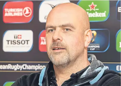  ?? Picture: SNS. ?? Glasgow coach Dan McFarland insists the Pro12 side have to find a way to break down the European and English champions at Allianz Park this Sunday.