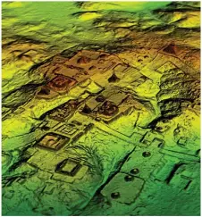  ??  ?? A three-dimensiona­l representa­tion of Mayan ruins buried under the forests. Image: National Geographic/The Lost Maya City.