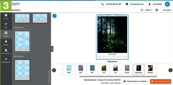  ??  ?? Unter dem „Layout“‍Reiter bearbeiten sie dagegen immer eine bestimmte Seite. Die Onlineanwe­ndung bietet vorge‍ fertigte Layouts an. Darin lassen sich ein oder mehrere Bilder platzieren, bis zu sechs sind möglich. Sie können festlegen, ob das Foto seitliche Ränder hat, und ein Text‍ feld hinzufügen. Für Textbearbe­itung und Hintergrun­d gibt es separate Reiter. Der Hintergrun­d kann für jede Seite einzeln oder für den ganzen Kalender definiert werden.
