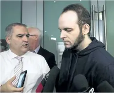  ?? NATHAN DENETTE/ THE CANADIAN PRESS ?? Joshua Boyle speaks to the media after arriving at the airport in Toronto on Oct. 13, 2017. Boyle made a court appearance on Monday in Ottawa.