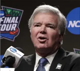 ?? Ap File ?? in this april 4, 2019, file photo, ncaa president mark emmert answers questions at a news conference at the Final Four college basketball tournament in minneapoli­s.