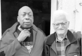  ?? ?? Dave Rodney (left), former student of French at UWI and Henri Onimus, former UWI lecturer. They reunited in France after 44 years.