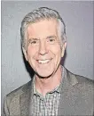  ?? DAVE KOTINSKY TNS ?? Host Tom Bergeron says he is disappoint­ed in the decision to cast a divisive figure in the show.