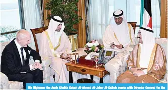  ??  ?? His Highness the Amir Sheikh Sabah Al-Ahmad Al-Jaber Al-Sabah meets with Director General for the Internatio­nal Organizati­on for Migration William Lacy Swing. —KUNA photos