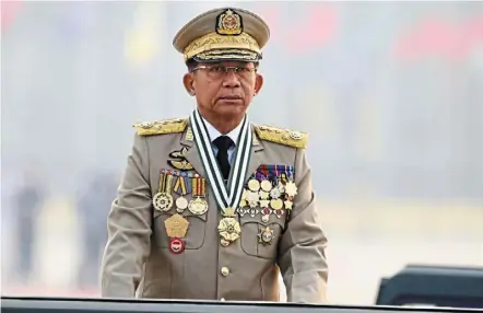  ?? — Reuters ?? Out of ideas: Myanmar’s military ruler Min aung Hlaing appears to be stuck, having played both the Buddhist as well as the Bamar cards.