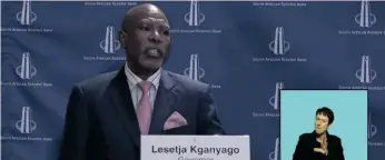  ?? Agency (ANA) | DAVID RITCHIE African News ?? THE RISKS to the inflation outlook are assessed to the upside, says SA Reserve Bank governor Lesetja Kganyago.