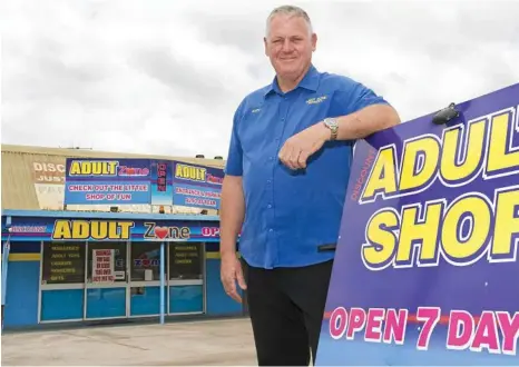  ??  ?? SEX SELLS: Owner of Discount Adult Zone at Withcott Matthew Gallagher has decided it is time to sell. PHOTO: NEV MADSEN