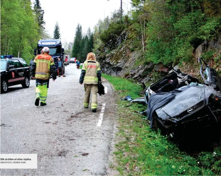  ?? ARKIVFOTO: HENRIK IHME ?? Slik så bilen ut etter ulykka.