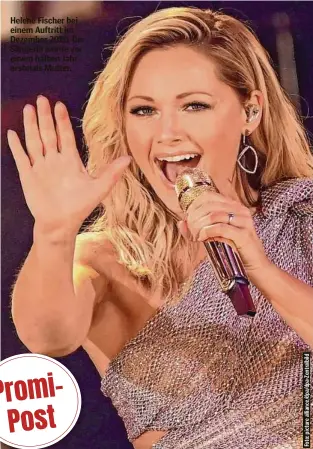  ?? ?? Helene Fischer bei einem Auftritt im Dezember 2020. Die Sängerin wurde vor einem halben Jahr erstmals Mutter.