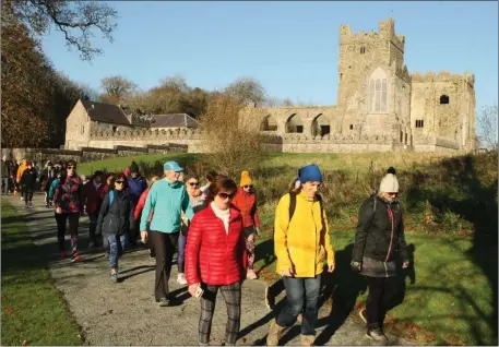  ??  ?? Walkers enjoying the ‘Clonmines Camino’.