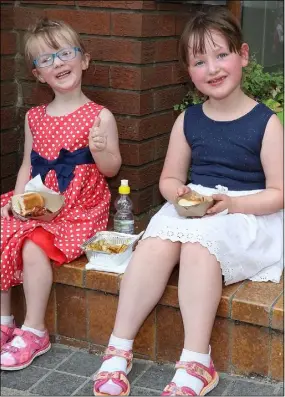  ??  ?? Ellie and Kathlin Redmond from Bunclody at the Rockin’ Food Festival on Saturday.