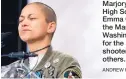  ?? ANDREW HARNIK /AP ?? Marjory Stoneman Douglas High School shooting survivor Emma Gonzalez is silent, during the March for Our Lives rally in Washington, D.C., on Saturday, for the amount of time it took the shooter to kill 17 and injure 15 others.