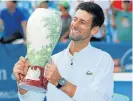  ?? /AFP ?? Making history: Novak Djokovic is now the only player to have won all nine Masters titles after beating Roger Federer in Cincinnati on Sunday.