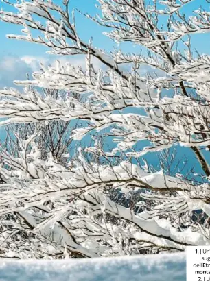  ??  ?? 1.| Un’immagine suggestiva dell’Etna colta dal monte Scirocco.
2.| L’impianto di risalita della pista Nino Martino. 3.| Il b&b Le Civette ,a Gambarie, nel comune
di Santo Stefano in Aspromonte.