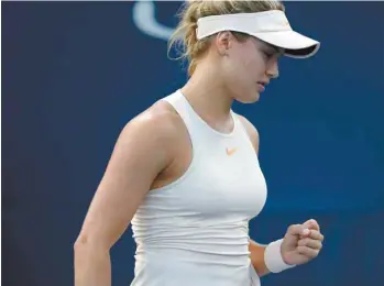  ?? JULIO CORTEZ ASSOCIATED PRESS ?? La Montréalai­se Eugenie Bouchard a défait la Française Harmony Tan en deux sets de 6-3 et 6-1.