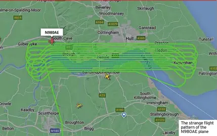  ?? ?? The strange flight pattern of the N980AE plane