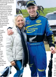  ??  ?? Pictured here with his Mother Peggy, Possum Bourne’s son Spencer will be in action this weekend.