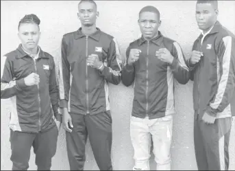  ??  ?? The four Olympic boxing hopefuls: from left, Keevin Allicock, Colin Lewis, Desmond Amsterdam and Dennis Thomas. (Emmerson Campbell photo)