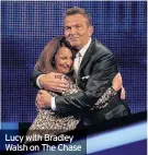  ??  ?? Lucy with Bradley Walsh on The Chase