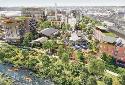  ??  ?? The mixed-use developmen­t at the former Lone Star Brewery site will include 1,282 rental units, 186 hotel rooms and 38,312 square feet of commercial space.