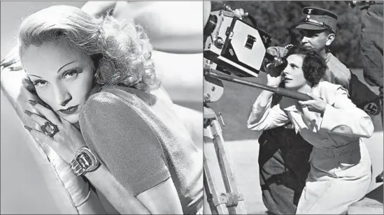  ?? George Hurrell’s Hollywood / Running Press
George Hurrell’s Hollywood / Running Press (left); UCLA Film and Television Archive ?? GERMAN-BORN
within a year of each other, Marlene Dietrich, left, and Leni Riefenstah­l made starkly different choices in relation to Nazi Germany and the U.S.