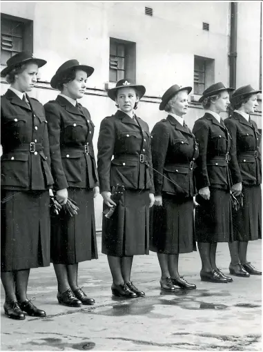  ??  ?? Glenda Hughes, left and below, was 19 when she started police training in 1970. She found the uniform impractica­l.