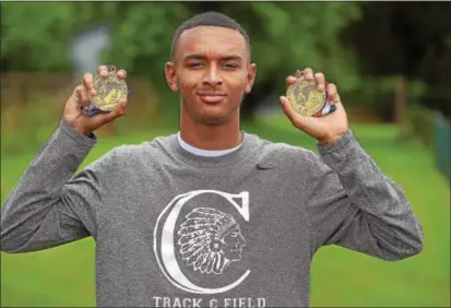  ?? PETE BANNAN — DIGITAL FIRST MEDIA ?? Boys Track Athlete of the Year Terrance Laird of Coatesvill­e.