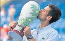  ?? [ Reuters ] ?? Endlich: Novak Djokovic´ nennt nun auch den Rookwood Cup sein Eigen.