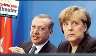  ??  ?? Der autokratis­che Führungsst­il von Erdogan höhlt den Rechtsstaa­t in der Türkei immer mehr aus, dennoch hat sich die EU unter der „Führung“von Angela Merkel auf den Flüchtling­sDeal eingelasse­n, was inzwischen immer mehr Bürgern – wie Leserbrief­schreiber...