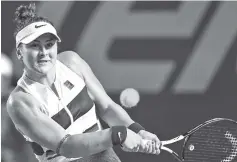  ?? - AFP photo ?? Canadian tennis player Bianca Andreescu returns the ball to US tennis player Sofia Kenin (out of frame) during a WTA Mexico Open singles semifinal match in Acapulco, Guerrero State, Mexico.