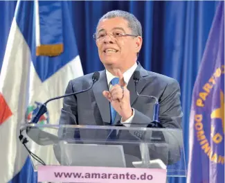  ?? NELSON MANCEBO ?? Carlos Amarante Baret renunció a su cargo de ministro de Interior y Policía y ayer lanzó su proyecto por la candidatur­a presidenci­al del PLD para el 2020.