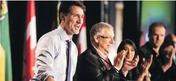  ?? MATT SMITH/THE CANADIAN PRESS ?? Prime Minister Justin Trudeau addresses the Liberal Party National Caucus meeting in Saskatoon on Wednesday. The retreat wraps up Thursday.