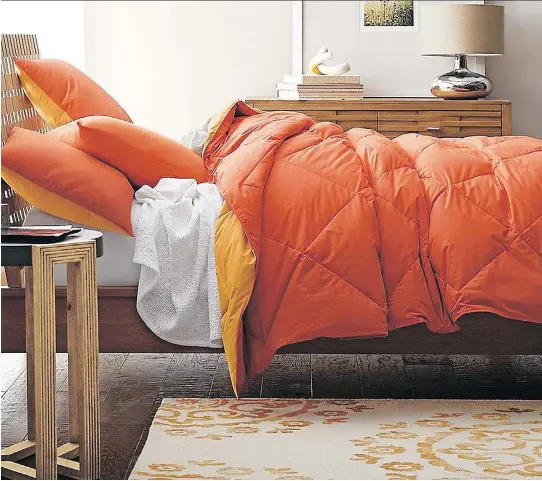  ?? THECOMPANY­STORE.COM ?? The Company Store St. Tropez Down-Free Comforter comes in plenty of colours and can be laundered in a large washer and dryer, so it’s great for guests.