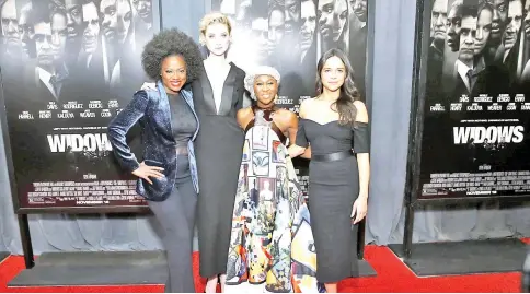  ??  ?? Davis, Debicki, Cynthia Erivo and Rodriguez attend ‘Widows’ New York Special Screening recently in New York City. — AFP