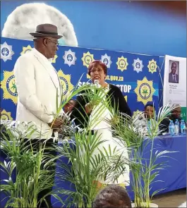  ??  ?? Nair with Police Minister Bheki Cele when he visited Chatsworth recently.Picture: Supplied