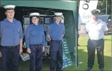  ??  ?? Above: Oban Sea Cadets James Bradfield, Ryan Tinnay, Rhys Neil and PO Tom Kennedy were on duty at the Gathering.