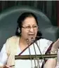  ??  ?? Speaker Sumitra Mahajan speaks in the Lok Sabha on Monday