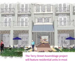  ??  ?? The Terry Street Assemblage project will feature residentia­l units in most buildings, instead of commercial units.