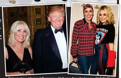  ?? ?? Claims to fame: Margaret Thompson with Trump, Tessa Hartmann with Tallia Storm