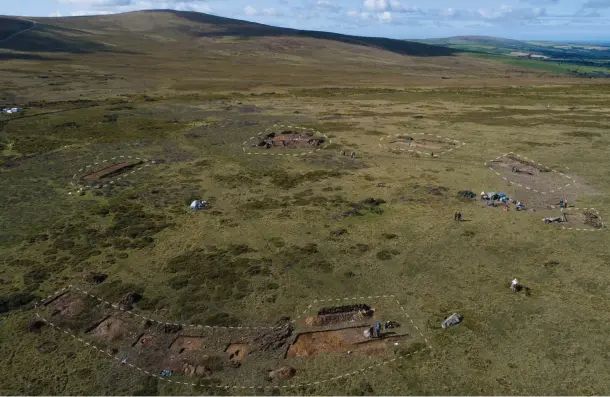  ??  ?? ABOVE This year, archaeolog­ists working at Waun Mawn in the Preseli Hills used ground-penetratin­g radar to discover the ‘footprint’ of a dismantled stone circle – revealed to have intriguing parallels to Stonehenge, including a summer solstice sunrise alignment. Some of the stone holes they found are circled
