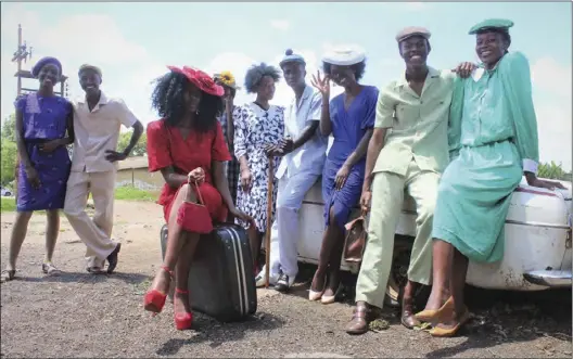  ??  ?? Youths in Makokoba, Bulawayo, wear vintage clothing from Ngwiza Moyo’s collection