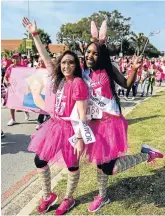  ?? Picture: WERNER HILLS ?? CHAMPIONS: Algoa FM Big Walk for Cancer ambassador­s and cancer survivors Megan Hayward, left, and Yolanda Bukani took part in the walk on Saturday