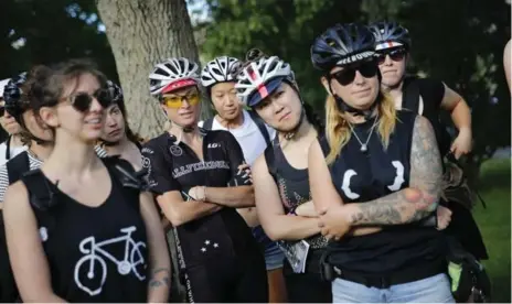  ?? RENÉ JOHNSTON/TORONTO STAR ?? “I talked to a lot of older couriers in the scene and they said they’ve never heard of anything like this,” W.T.F. Alley Cat race co-organizer Kiki Knox said.