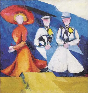 ?? [Nationalmu­seum Kiew] ?? Alexandra Exter ist ein Star der ukrainisch­en Moderne: „Drei weibliche Figuren“, 1909-10.