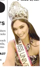  ?? (SUN.STAR (FILE) ?? MISS U. Pia Wurtzbach of the Philippine­s is Miss Universe 2016.