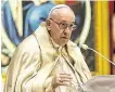  ??  ?? Pope Francis gives his homily